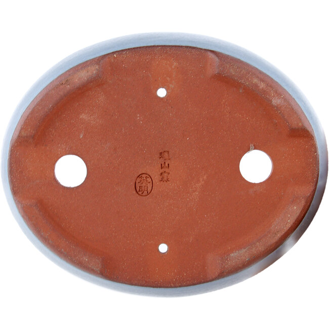 Maceta ovalada para bonsái azul de Eime Yozan - 153 x 125 x 40 mm