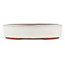 Pot à bonsaï ovale blanc cassé par Eime Yozan - 185 x 145 x 40 mm