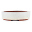 Pot à bonsaï ovale blanc cassé par Eime Yozan - 185 x 145 x 40 mm