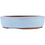 Oval blue bonsai pot by Eime Yozan - 185 x 145 x 40 mm