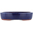 Oval blue bonsai pot by Eime Yozan - 215 x 180 x 43 mm