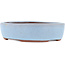 Oval blue bonsai pot by Eime Yozan - 185 x 145 x 40 mm