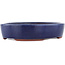 Oval blue bonsai pot by Eime Yozan - 215 x 180 x 43 mm