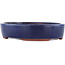 Oval blue bonsai pot by Eime Yozan - 215 x 180 x 43 mm