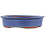 Oval blue bonsai pot by Eime Yozan - 180 x 150 x 40 mm