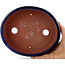 Oval blue bonsai pot by Eime Yozan - 215 x 180 x 43 mm