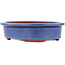 Oval blue bonsai pot by Eime Yozan - 180 x 150 x 40 mm