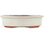 Oval off-white bonsai pot by Eime Yozan - 180 x 150 x 40 mm