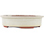 Pot à bonsaï ovale blanc cassé par Eime Yozan - 180 x 150 x 40 mm