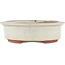 Ovale gebroken witte bonsaipot van Eime Yozan - 180 x 150 x 40 mm