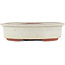 Pot à bonsaï ovale blanc cassé par Eime Yozan - 180 x 150 x 40 mm
