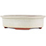 Pot à bonsaï ovale blanc cassé par Eime Yozan - 180 x 150 x 40 mm
