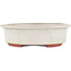 Oval off-white bonsai pot by Eime Yozan - 180 x 150 x 40 mm