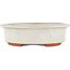 Ovale gebroken witte bonsaipot van Eime Yozan - 180 x 150 x 40 mm