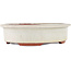 Pot à bonsaï ovale blanc cassé par Eime Yozan - 180 x 150 x 40 mm