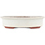 Oval off-white bonsai pot by Eime Yozan - 180 x 150 x 40 mm