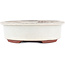 Ovale gebroken witte bonsaipot van Eime Yozan - 180 x 150 x 40 mm