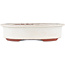 Oval off-white bonsai pot by Eime Yozan - 180 x 150 x 40 mm