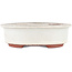 Oval off-white bonsai pot by Eime Yozan - 180 x 150 x 40 mm