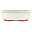 Pot à bonsaï ovale blanc cassé par Eime Yozan - 180 x 150 x 40 mm