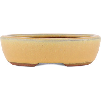  Eimei ( Yozan kiln) 120 mm  ochre bonsai pot by Eime Yozan, Tokoname, Japan