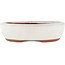 Oval white bonsai pot by Eime Yozan - 120 x 100 x 30 mm