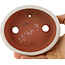 Oval white bonsai pot by Eime Yozan - 120 x 100 x 30 mm