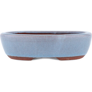  Eimei ( Yozan kiln) 120 mm  blue bonsai pot by Eime Yozan, Tokoname, Japan