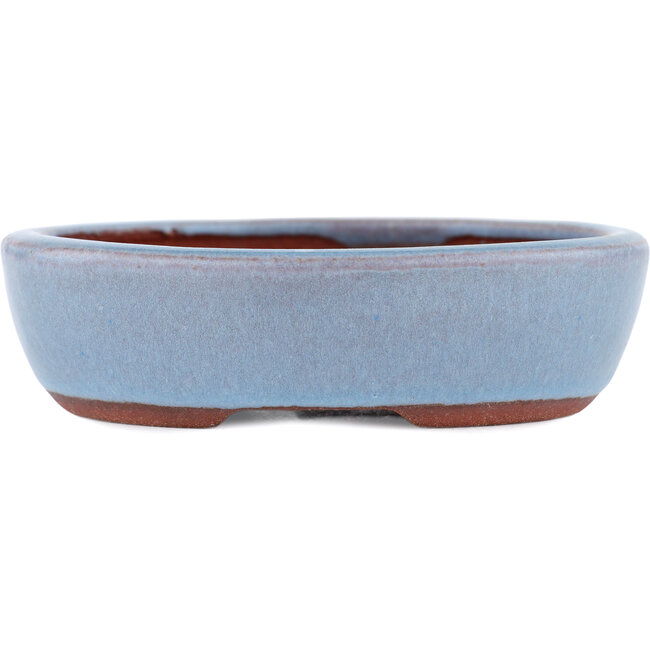 Ovaler blauer Bonsaitopf von Eime Yozan – 120 x 100 x 30 mm