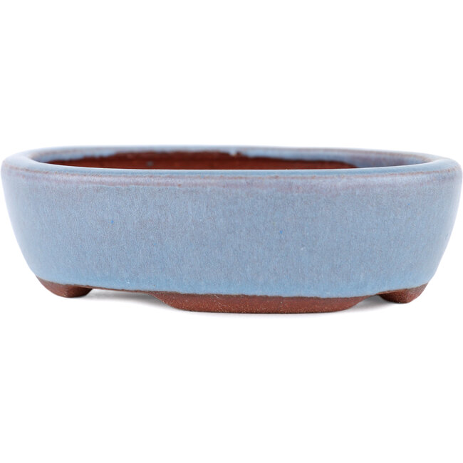 Ovaler blauer Bonsaitopf von Eime Yozan – 120 x 100 x 30 mm