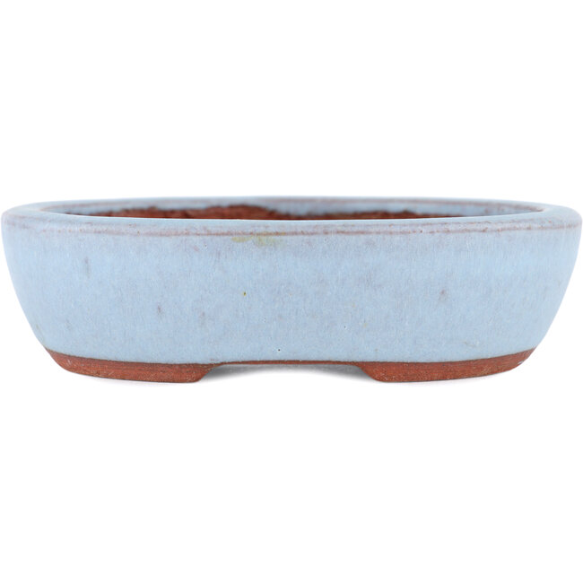 Pot à bonsaï ovale bleu par Eime Yozan - 120 x 100 x 30 mm