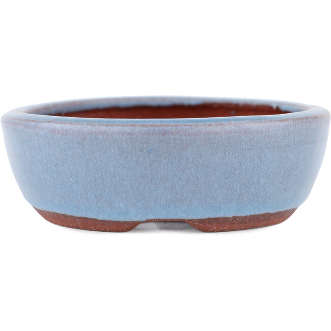 Pot à bonsaï ovale bleu par Eime Yozan - 120 x 100 x 30 mm