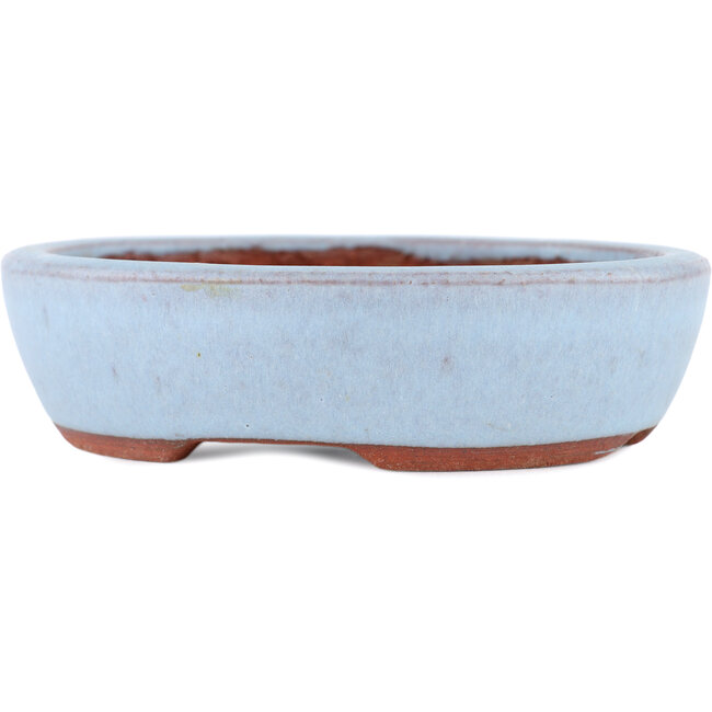 Ovaler blauer Bonsaitopf von Eime Yozan – 120 x 100 x 30 mm