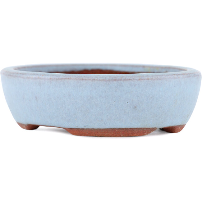 Pot à bonsaï ovale bleu par Eime Yozan - 120 x 100 x 30 mm