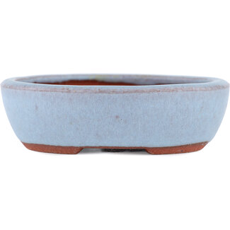  Eimei ( Yozan kiln) 95 mm  blue bonsai pot by Eime Yozan, Tokoname, Japan