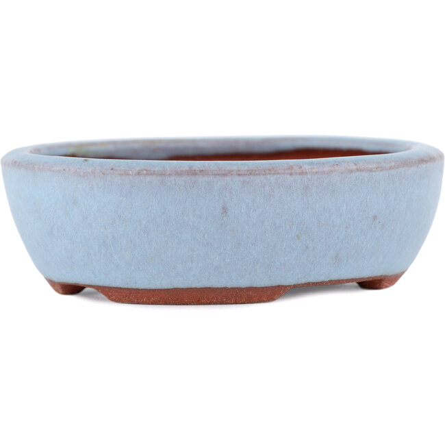 Ovaler blauer Bonsaitopf von Eime Yozan – 95 x 85 x 28 mm
