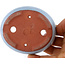 Oval blue bonsai pot by Eime Yozan - 95 x 85 x 28 mm
