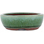 Pot à bonsaï ovale vert par Eime Yozan - 120 x 100 x 30 mm
