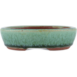 Eimei ( Yozan kiln) Pot à bonsaï vert 120 mm par Eime Yozan, Tokoname, Japon
