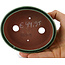 Pot à bonsaï ovale vert par Eime Yozan - 120 x 100 x 30 mm