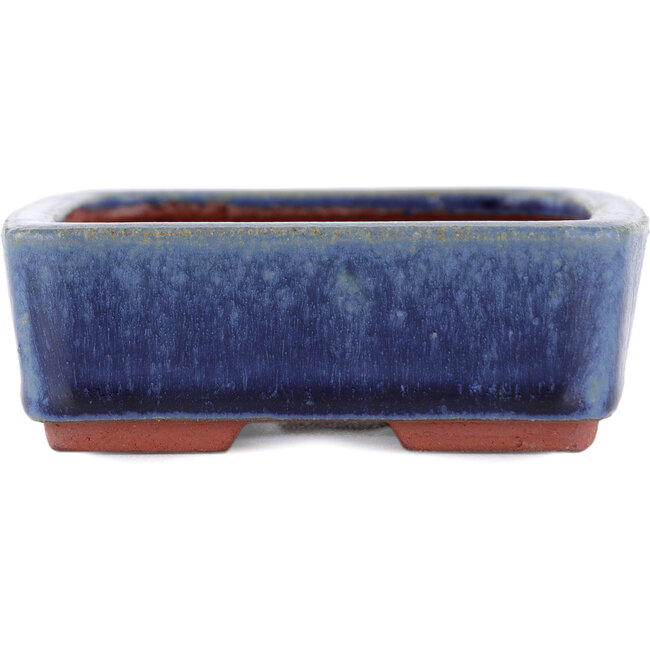 Vaso bonsai rettangolare blu di Eime Yozan - 140 x 105 x 35 mm