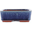 Rectangular blue bonsai pot by Eime Yozan - 140 x 105 x 35 mm