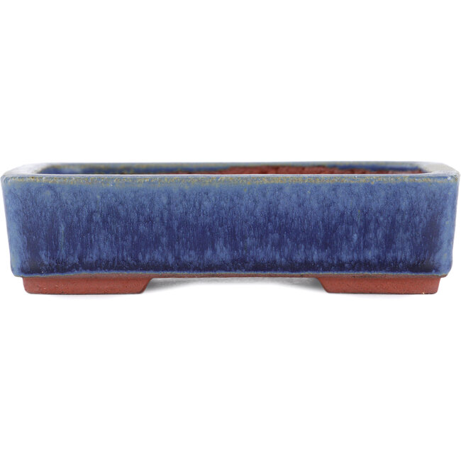 Vaso bonsai rettangolare blu di Eime Yozan - 140 x 105 x 35 mm