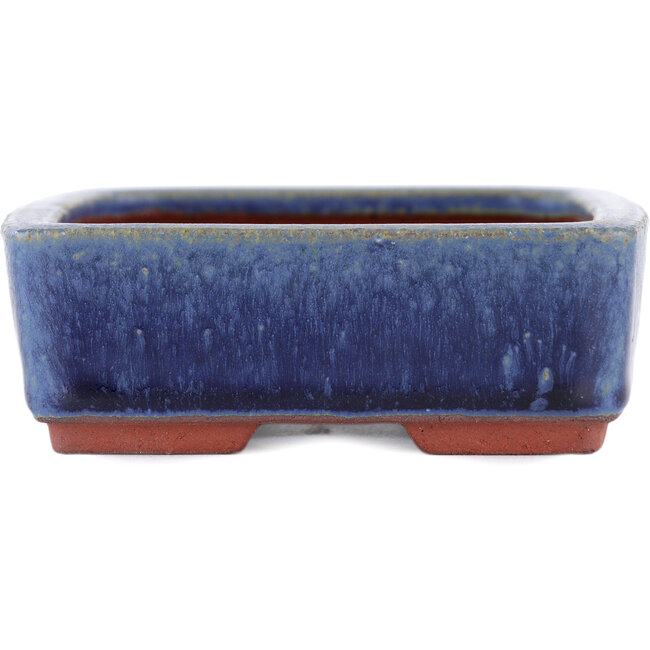 Rechteckiger blauer Bonsaitopf von Eime Yozan – 140 x 105 x 35 mm