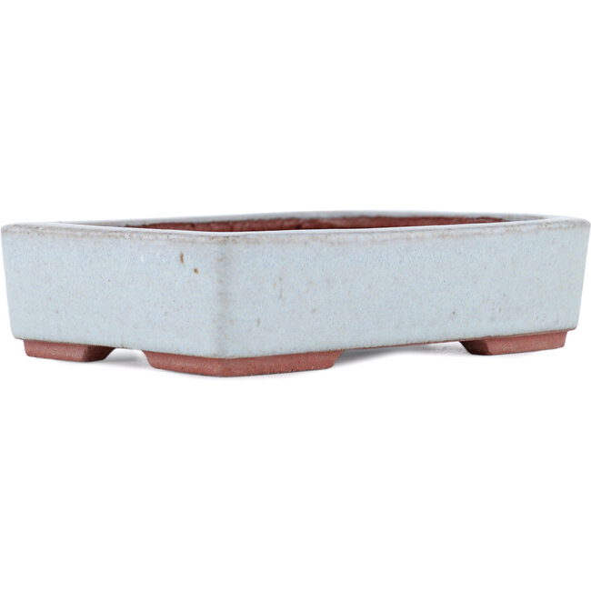 Rectangular blue bonsai pot by Eime Yozan - 140 x 105 x 35 mm