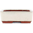 Rectangular off-white bonsai pot by Eime Yozan - 140 x 105 x 35 mm