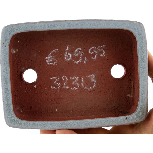 Vaso bonsai rettangolare blu di Eime Yozan - 140 x 105 x 35 mm