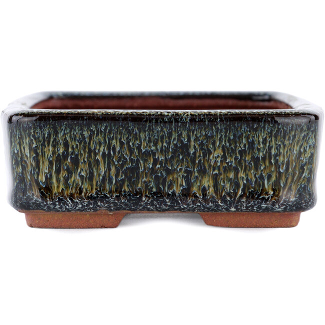 Maceta rectangular para bonsái marrón de Eime Yozan - 140 x 105 x 35 mm