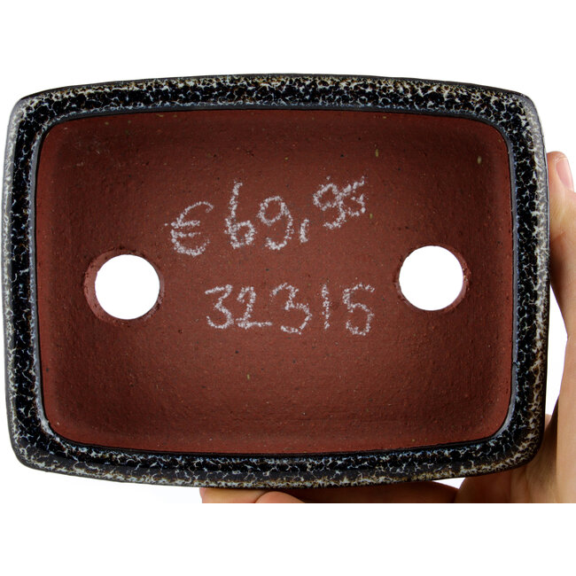 Pot à bonsaï rectangulaire marron par Eime Yozan - 140 x 105 x 35 mm