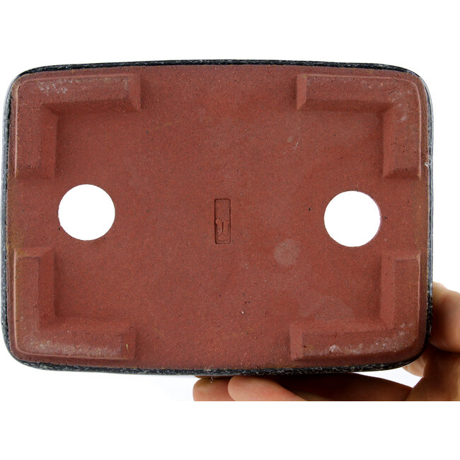 Pot à bonsaï rectangulaire marron par Eime Yozan - 140 x 105 x 35 mm